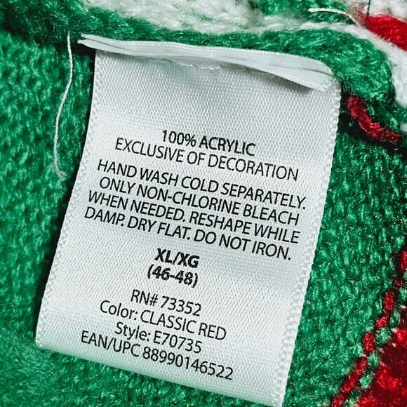 Jolly Sweaters Women’s Size XL Ugly Christmas Sweater Cow w/Scarf & Bells Farm - Picture 5 of 5